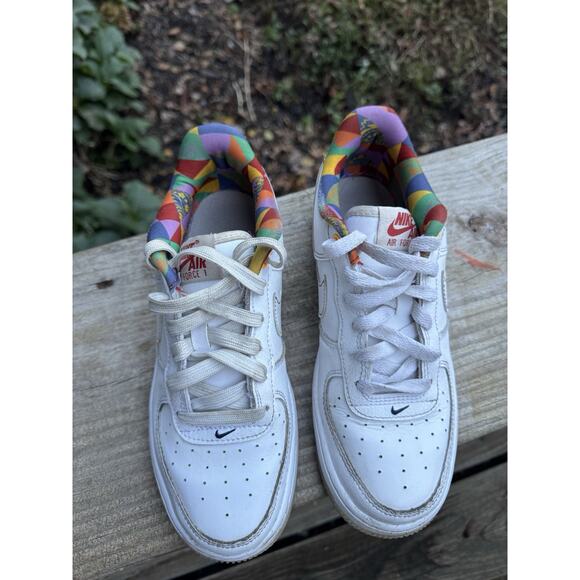 Preowned Nike AF1 LV8 Playful Print White SIZE 5y - Picture 6 of 9
